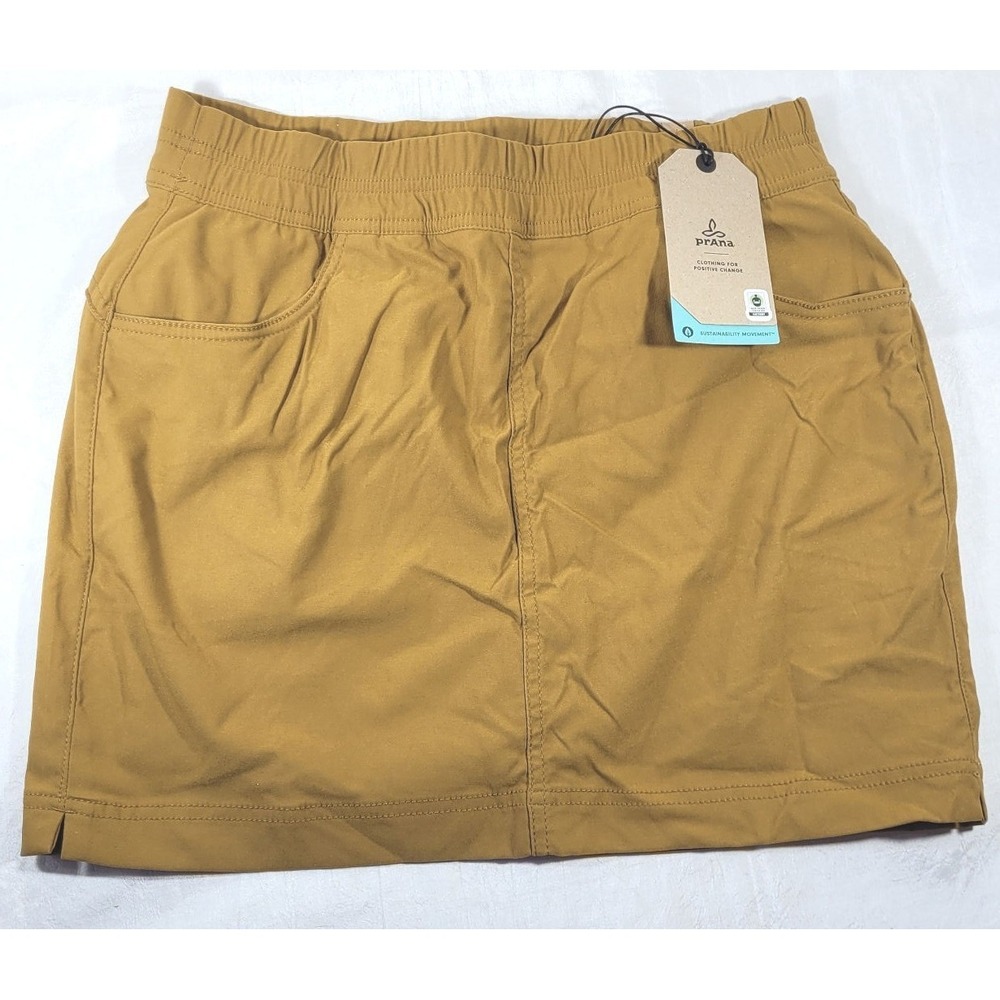 prAna‎ Women's Halle E-Waist High Rise Nylon Skort II - Antique Bronze - Sz 6